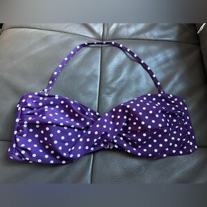 NWOT Mossimo Purple Polka dot bikini/bandeau top